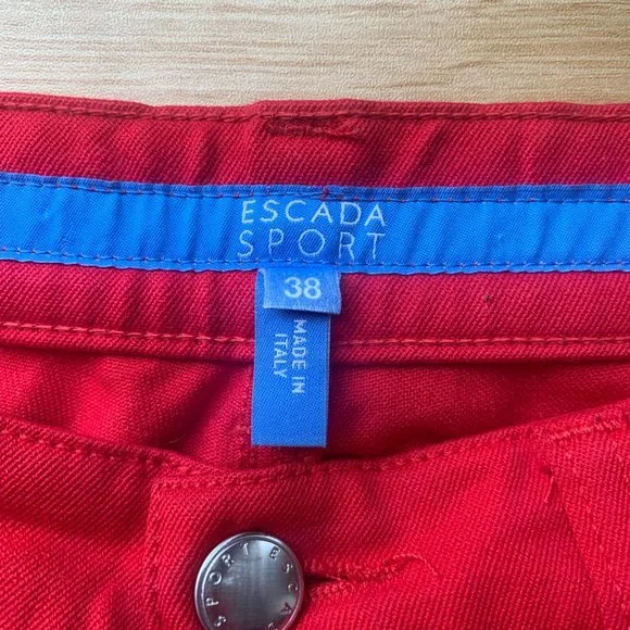 Escada Sport High Rise Red Pants - Picture 3 of 4
